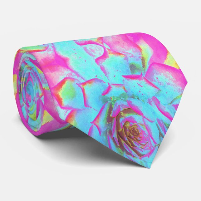 Corbata Rosette de sedición azul y rosa caliente (Enrollado)