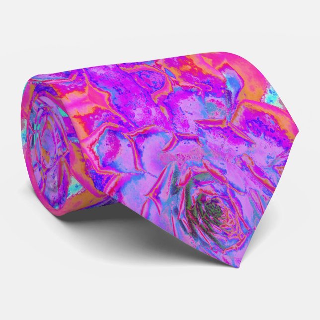 Corbata Rosette de sedum con sabor morado y magenta (Enrollado)