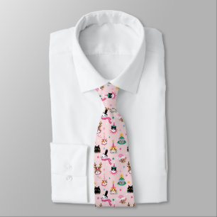 Corbata Rostros de gato festivo en el patrón de Gorras de