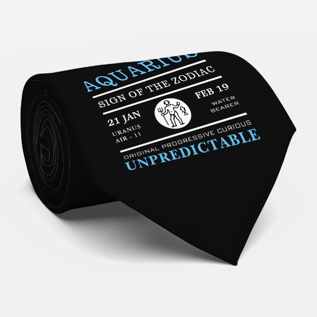 Corbata Rótulo acuario del Zodiaco, Astrológico (Enrollado)