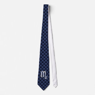 Corbata Rótulo cromado Scorpio Zodiac sobre fibra de carbo
