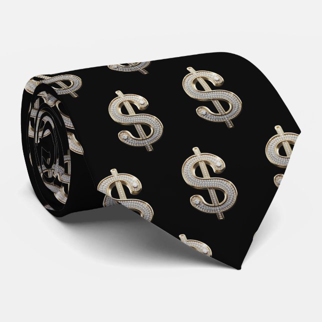 Corbata Rótulo de diamantes y plata (Enrollado)