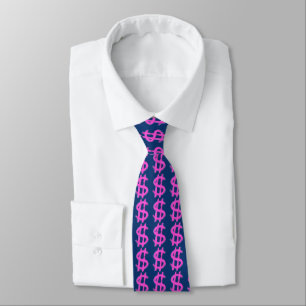 Corbata Rótulo en dólares rosados