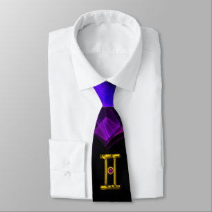 Corbata Rótulo GEMINI ZODIAC, HIDROMASAJE FRACTAL AZUL VER