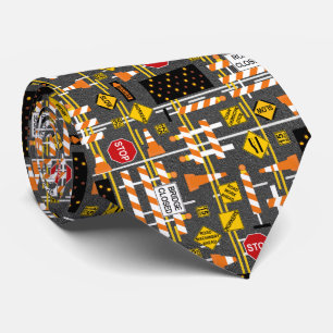 Corbata Rótulos de construcción de carreteras