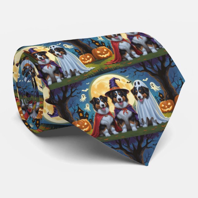 Corbata Rough Collie Dogs Pumpkin Halloween Funny (Enrollado)