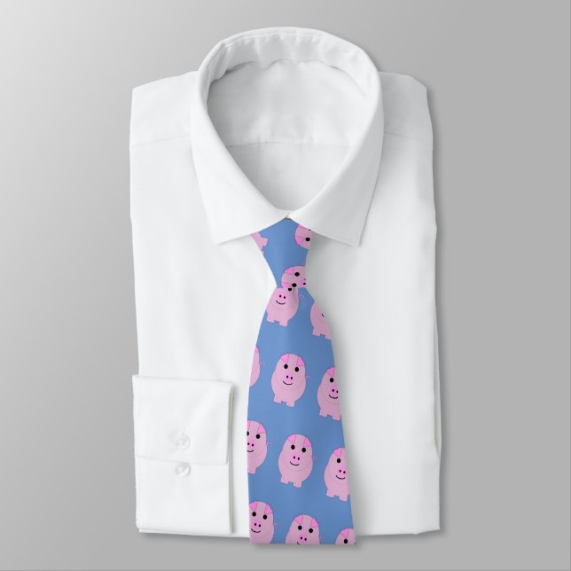 Corbata Round Pink Piggy (Atado)