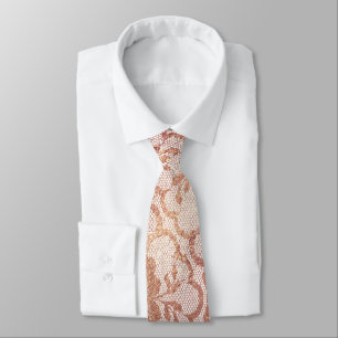 Corbata Royal Lace Rubor rosa rosa oro blanco metálico