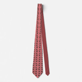 Corbata Royal Plaid Poodles with Red Background