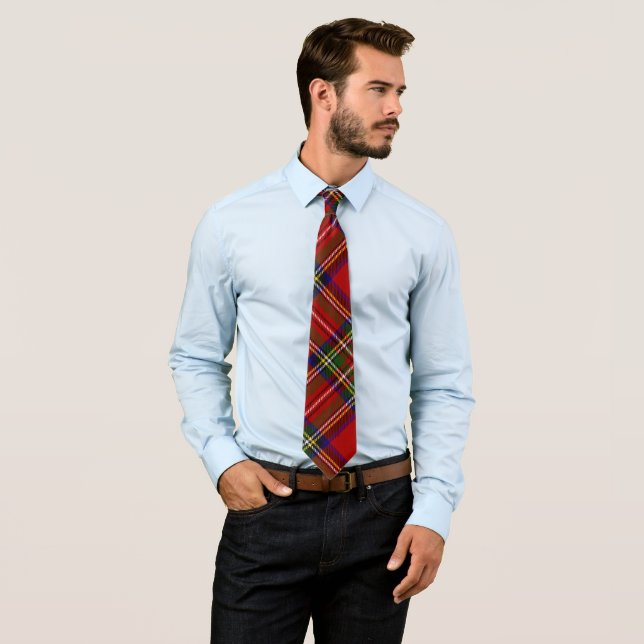 Corbata Royal Stewart Tartán Plaid Scottish Pattern (In situ)