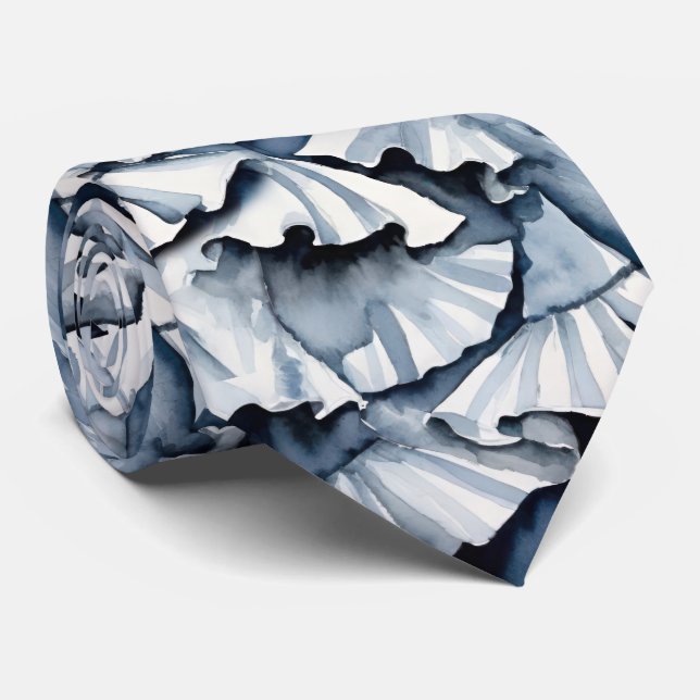 Corbata Rubles de acuarela azul de mezclilla suave (Enrollado)