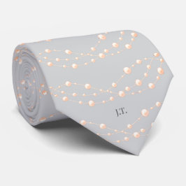 Corbata Rubor de marfil moderno Boda neutral de Pearl romá