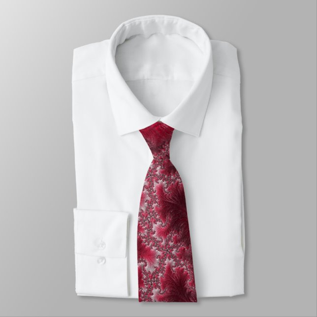 Corbata Ruby Red Peppermint Femisres Fractal Falso Resumen (Atado)