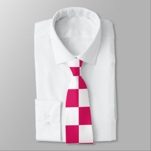 Corbata Ruby y White Checkered Vintage