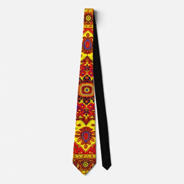 Corbata RUG PERSA - Rojo y Amarillo (Anverso)