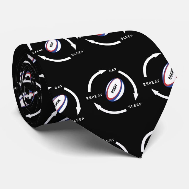 Corbata Rugby Eat Sleep Repetir el discurso del hincha dep (Enrollado)