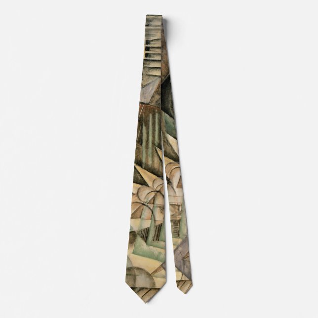 Corbata Rush Hour, New York by Max Weber, Vintage Cubism (Anverso)