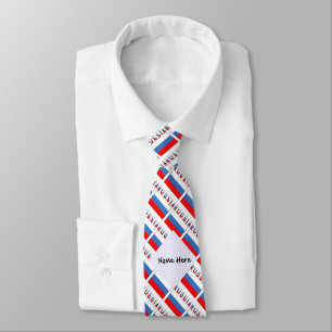 Corbata Rusia Bandera Rusa Tiled Negro Personalización