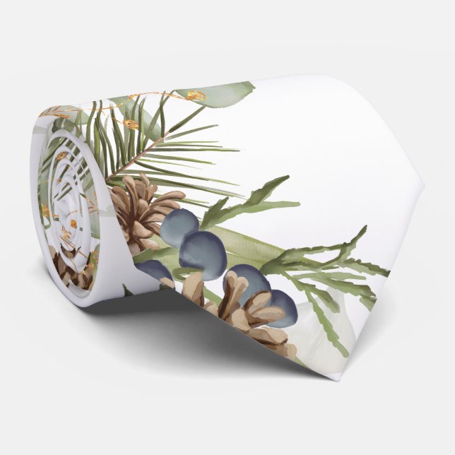 Corbata Rústica vegetación de bosques y Boda de pinecones (Enrollado)