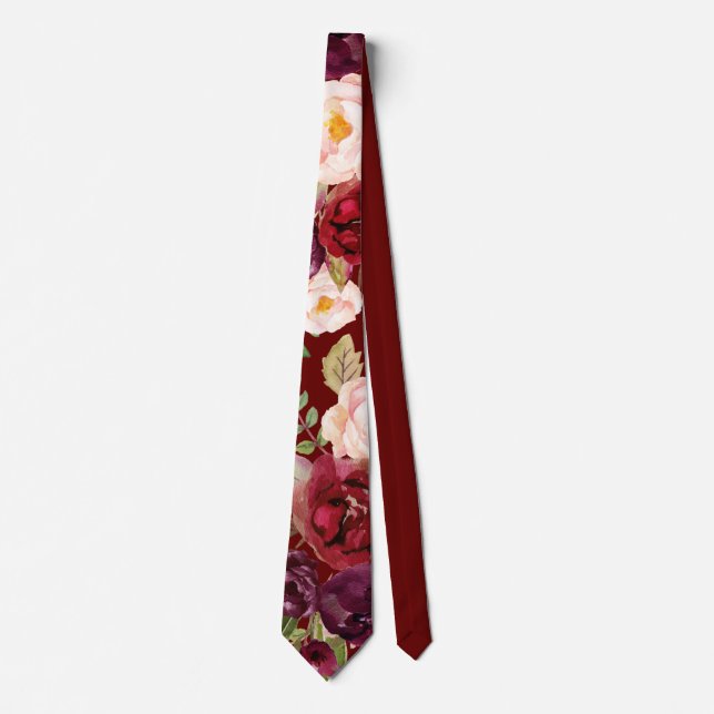 Corbata Rústico Boho Colorful Floral Boda de cuello (Anverso)