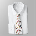 Corbata Rústico patrón de gallo de cuello<br><div class="desc">Un gran empate con una acuarela de ilustracion de gallos y una chica.</div>