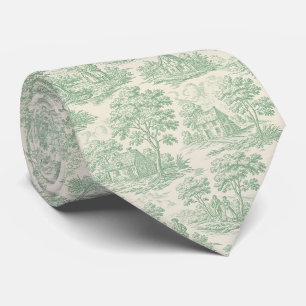 Corbata Sabio verde Toile de animales de granja en el camp