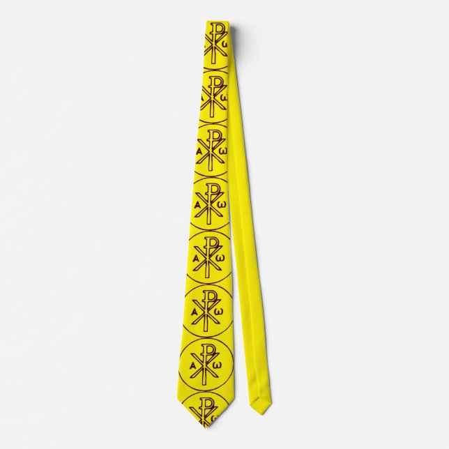 Corbata Sacra Cristograma Chi-Rho Arte Refinado (Anverso)