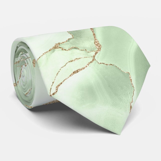 Corbata Sage green agate neck tie (Enrollado)