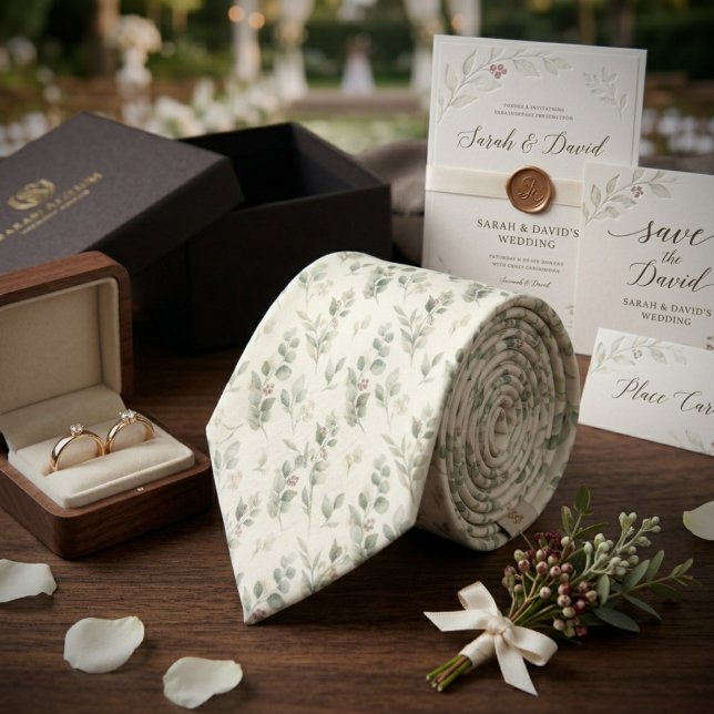 Corbata Sage Green Eucalyptus Wedding (Subido por el creador)