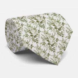 Corbata Sage Green Toile Floral 