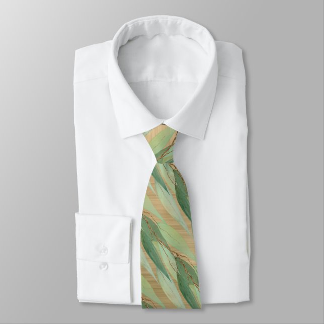 CORBATA SAGE VERDE BOTANICAL EUCALYPTUS GOLD TIE (Atado)