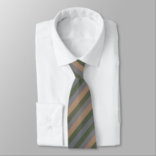 Corbata Sage Verde Taupe Beige Rayas Diagonales