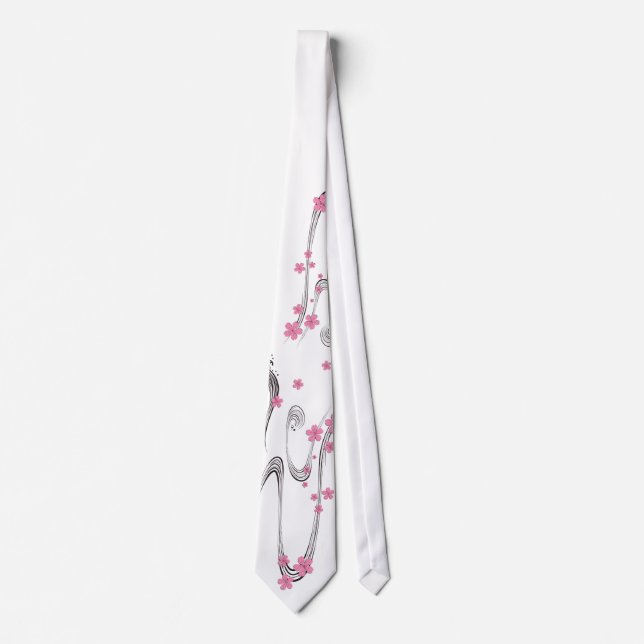 Corbata Sakura sobre el río - lazo del diseño del japonés (Anverso)
