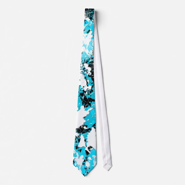 CORBATA SALPICADURA AZUL Y BLANCA DE LA PINTURA (Anverso)
