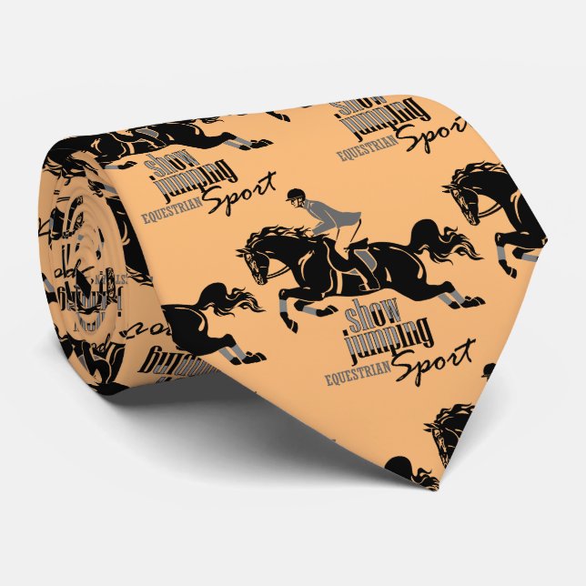 Corbata salto ecuestre de la demostración (Enrollado)