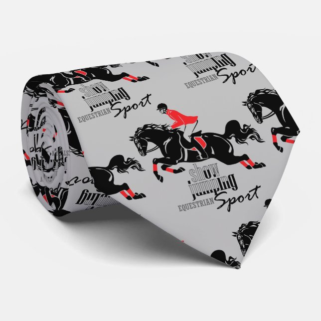 Corbata salto ecuestre de la demostración (Enrollado)