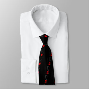 Corbata Saludos desde el beso del pintalabios rojos de Was