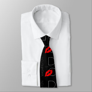 Corbata Saludos desde el beso del pintalabios rojos de Was
