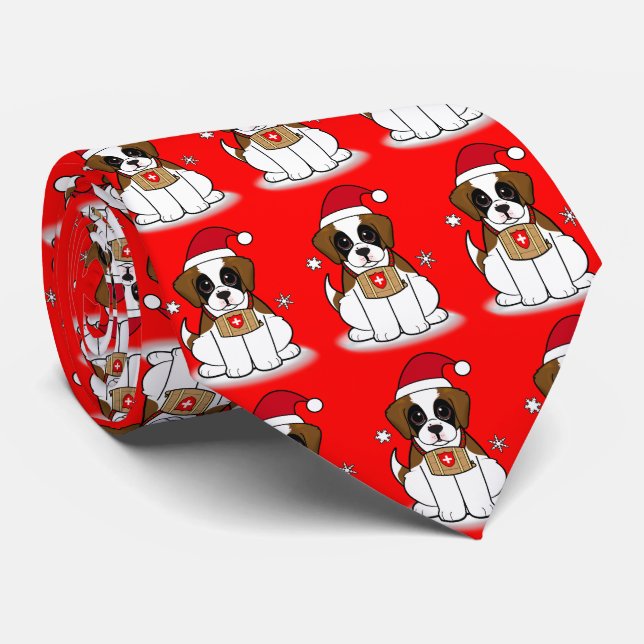 Corbata San Bernardo Cachorro a Navidades (Enrollado)