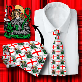 Corbata San Jorge y el patrón del dragón y la bandera ingl