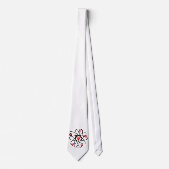 Corbata San Valentín Corazones Rojos Atómicos (Anverso)