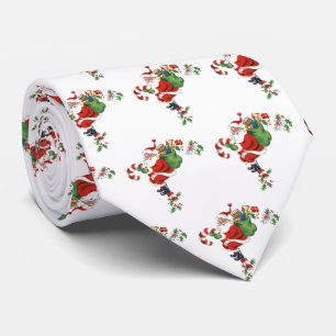 Corbata Santa Antiguo Navidad Regalos Vintage Rojo Festivo