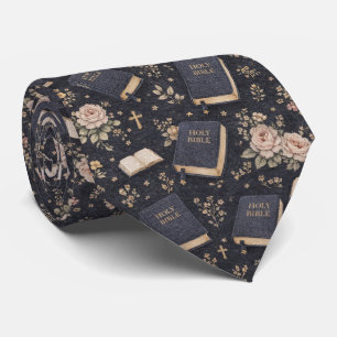 Corbata Santa Biblia Patrón de Fe Cristiana Elegante