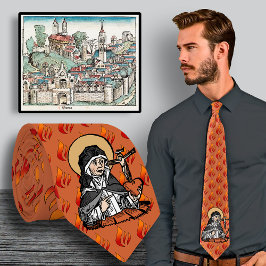 Corbata Santa Catalina de Siena con el corazón crucifijo