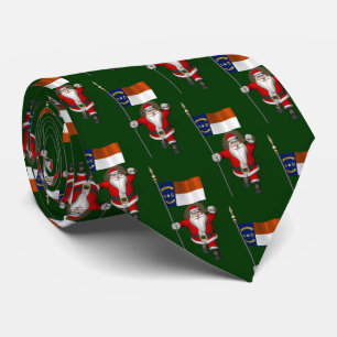 Corbata Santa Claus Con Bandera De Carolina Del Norte