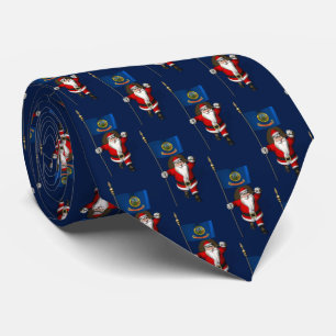 Corbata Santa Claus Con Bandera De Idaho
