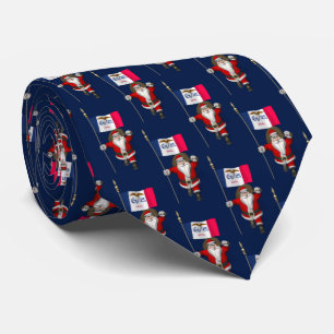 Corbata Santa Claus Con Bandera De Iowa