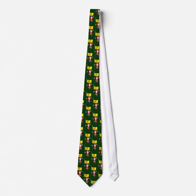 Corbata Santa Claus Con Bandera De Nuevo México (Anverso)