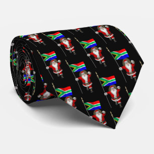 Corbata Santa Claus Con Bandera De Sudáfrica