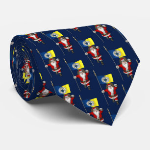 Corbata Santa Claus Con Bandera De Trenton NJ